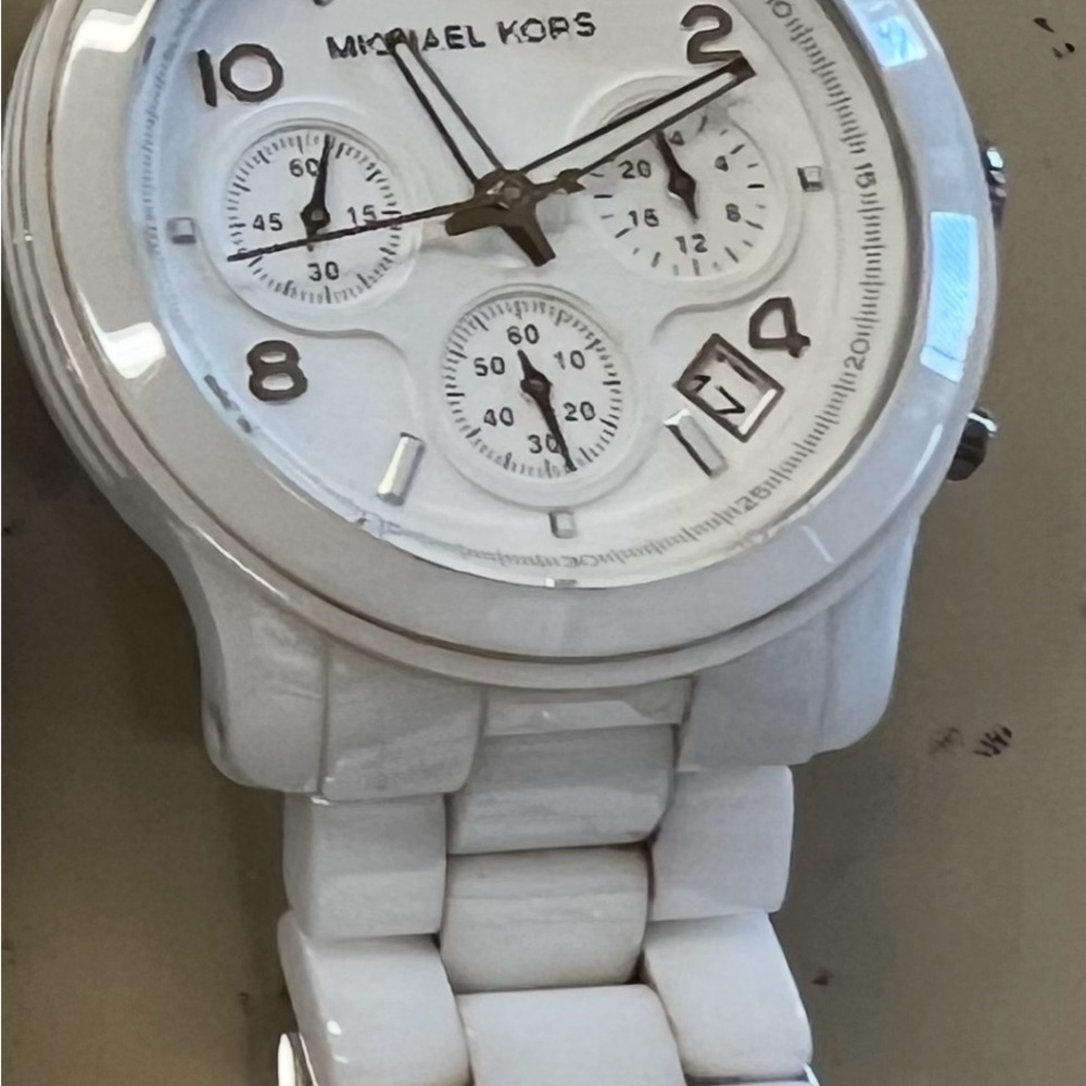Michael Kors White Ceramic Chronograph Watch